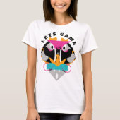 T-shirt Singe de jeu rose (Devant)
