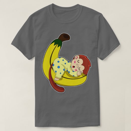 T-shirt Singe dormant dans le pyjama (Design devant)