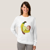 T-shirt Singe dormant dans le pyjama (Devant entier)