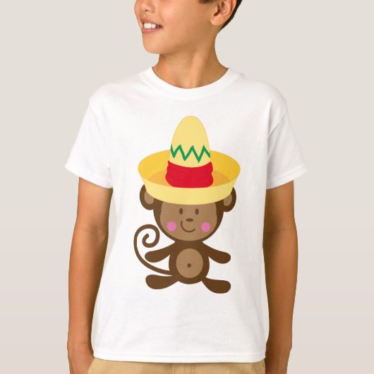 T-shirt Singe en cadeau de sombrero (Devant)