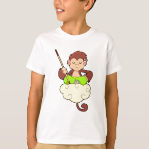 T-shirt Singe en pattes croisées sur nuages
