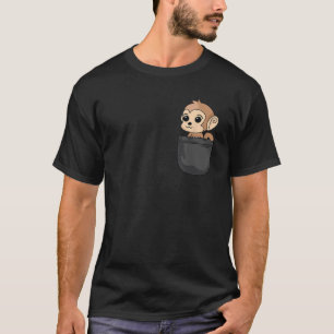 T-shirt Singe en poche Cadeau drôle pour amateur d'animaux