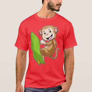 T-shirt Singe en surfeur avec planche de surf