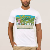 T-shirt Singe et escargot sur la scène de la jungle tropic (Devant)