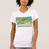 T-shirt Singe et escargot sur la scène de la jungle tropic (Devant)