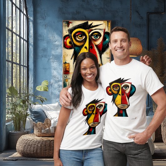 T-shirt Singe expressionniste abstrait | Géométrique moder