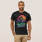 T-shirt Singe faisant une cascade à vélo (Devant entier)