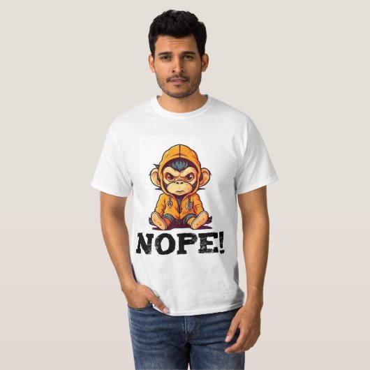 T-shirt Singe grumpy : Funny design for monkey lovers T-sh (Devant entier)