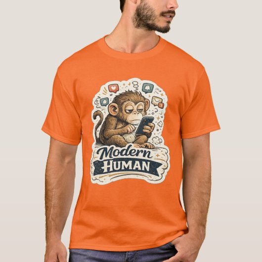 T-shirt Singe Humain Moderne | Évolution de Singe (Devant)