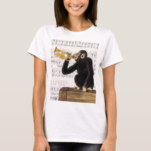 T-shirt Singe jouant la trompette