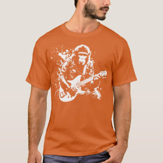T-shirt singe joue de la guitare
