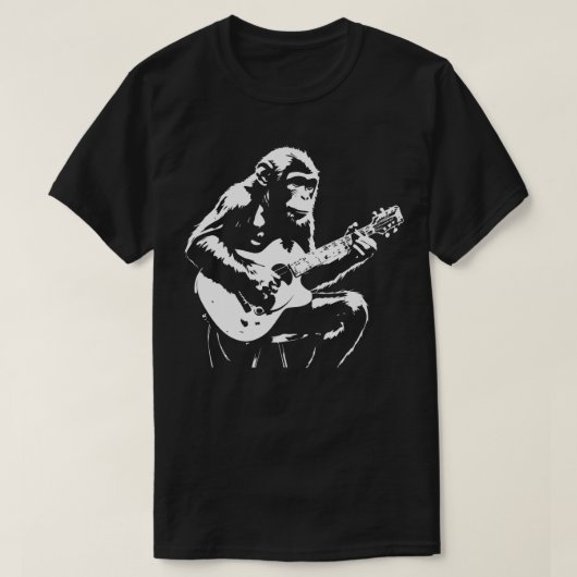 T-shirt singe joue de la guitare 1 (Design devant)