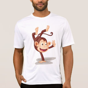 T-shirt Singe joueur faisant un poirier Animal mignon