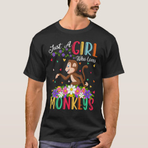 T-shirt Singe Juste Une Fille Qui Aime Les Singes