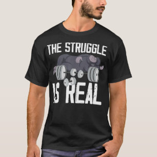T-shirt Singe La Lutte Est Véritable Gymnase De Poids