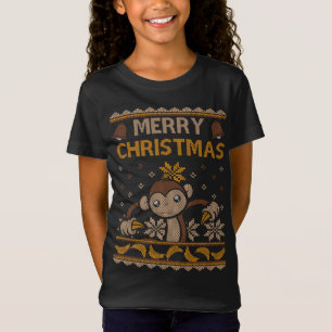 T-Shirt Singe Laid Noël Jungle Gorilla Bananes