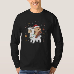 T-shirt Singe Lama Noël Neige Hiver Animaux