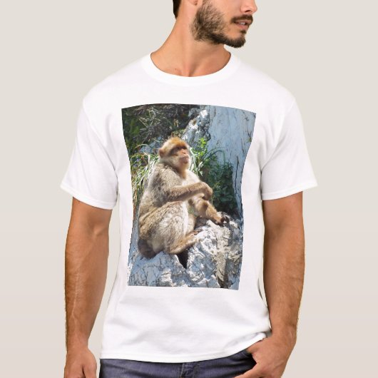 T-shirt Singe macaque de Barbarie (Devant)