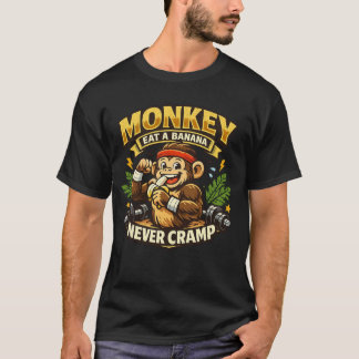 T-shirt Singe Mange Une Banane, Jamais De Crampes – Fitnes