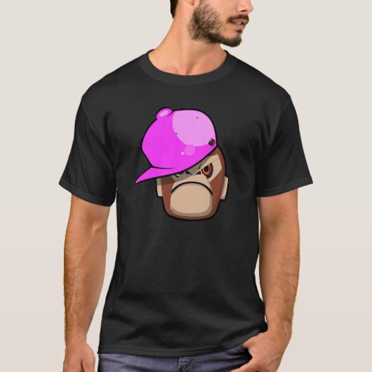 T-shirt Singe mignon dans le style rose de pomme (Devant)