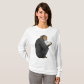 T-shirt Singe Nerd avec livre (Devant entier)