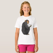 T-shirt Singe Nerd avec livre (Devant entier)