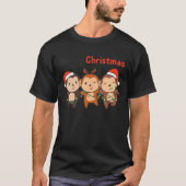 T-shirt Singe Noël Arbre de Noël Animaux Mignons Monke (Devant)