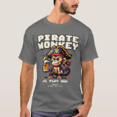 T-Shirt Singe Pirate de Jeu Vidéo Vintage (Devant)