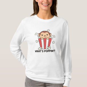 T-shirt Singe Popcorn Whats Poppin Funny Pun