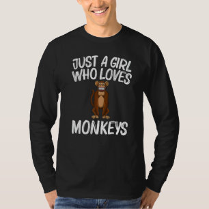 T-shirt Singe pour filles enfants primate animal singe