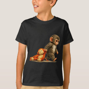 T-shirt Singe punch bébé macaque petit coup gros mignon