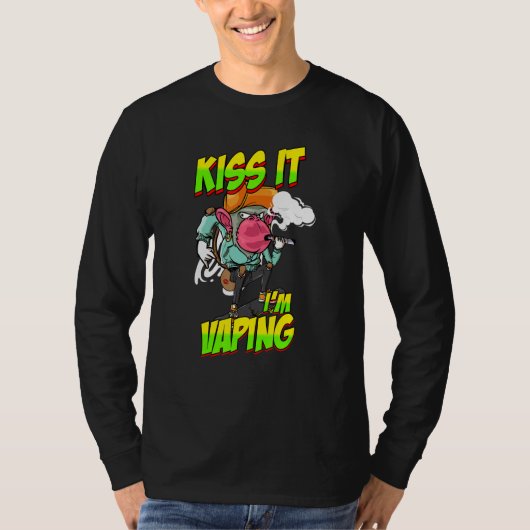 T-shirt Singe qui vape avec une vape (Devant)