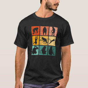 T-shirt Singe Retro Vintage Animal Sauvage Pour Hommes Fem