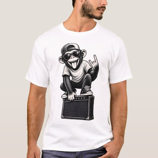 T-shirt Singe Rockstar Cool (Devant)