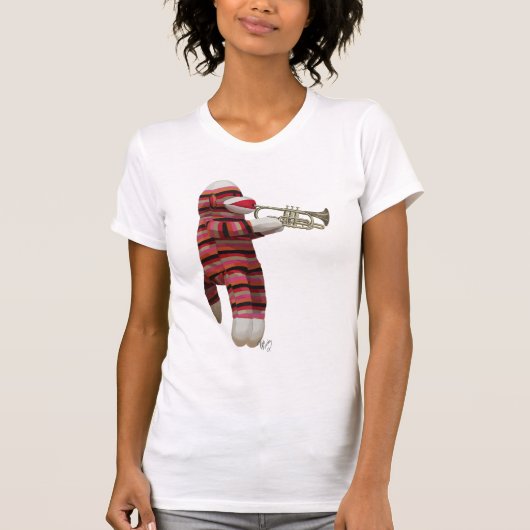 T-shirt Singe-Sock Jouer Trumpet (Devant)