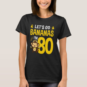 T-shirt Singes 80e Anniversaire Fête Banane Zoo Animal Jun