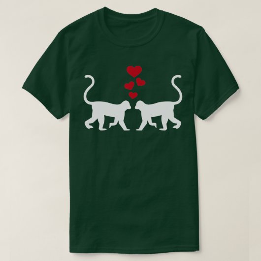 T-shirt Singes amoureux (Design devant)