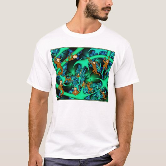 T-shirt Singes dans mon fractal - (Devant)