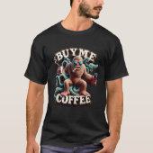 T-shirt Singes Java Robbage Acheter Un Café (Devant)