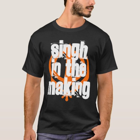 T-shirt Singh dans la fabrication, noir - customisé (Devant)