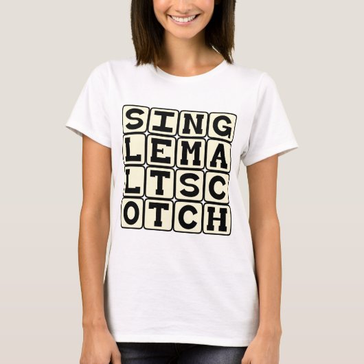 T-shirt Single Malt Scotch, Boisson Alcoolisée (Devant)