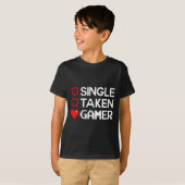 T-shirt Single Taken Gamer Valentines Day Gaming Heart Fun (Devant entier)