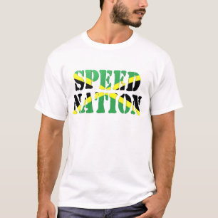T-shirt Singulet jamaïcain de drapeau de nation de vitesse