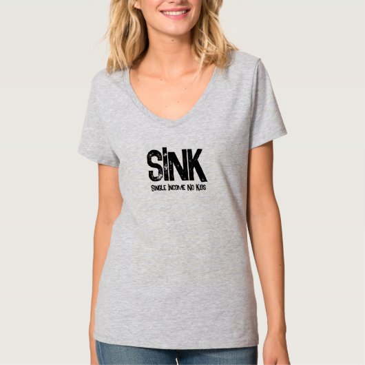 T-shirt SINK Revenu unique Aucun enfant (Devant)