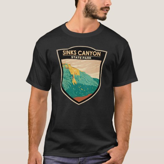 T-shirt Sinks Canyon State Park Wyoming Vintage  (Devant)