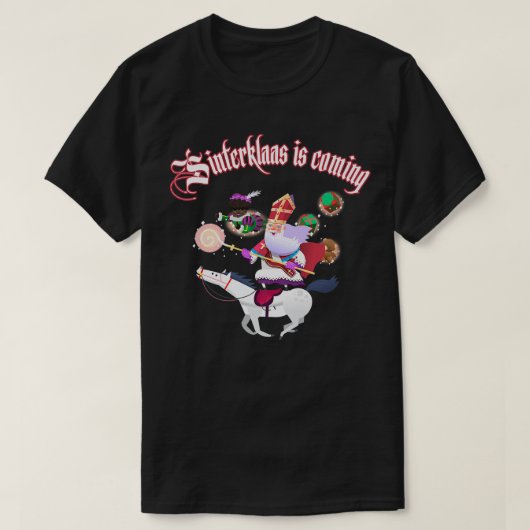 T-shirt Sinterklaas tenue de Noël zwart piet cadeau  (Design devant)