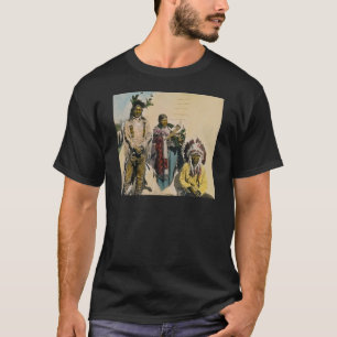 T-shirt Sioux Eagle gris indien et famille Stereoview