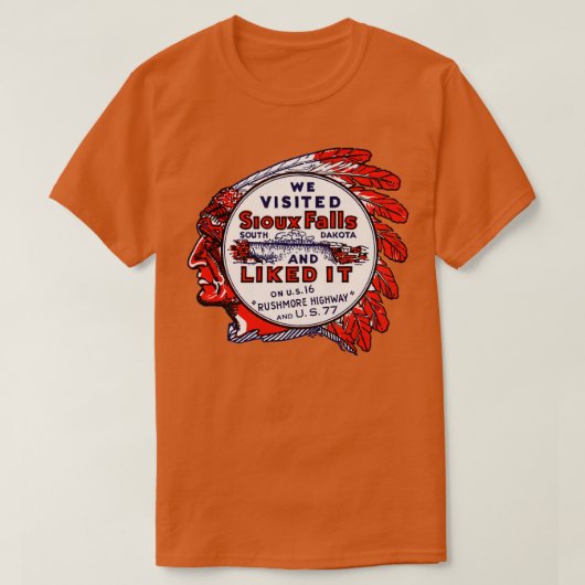 T-shirt Sioux Falls Dakota du Sud, 1940 (Design devant)