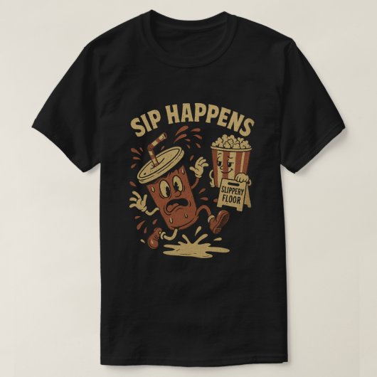 T-shirt SIP ARRIVE Cartoon Vintage (Design devant)
