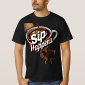 T-shirt Sip Happens : Retro Diner Coffee Graphic (Devant)